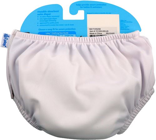 i play Inc, Swimsuit Diaper, Reusable & Absorbent, 24 Months, White, 1 Diaper فوائد