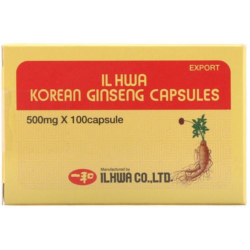 Ilhwa, Korean Ginseng Capsules, 500 mg, 100 Capsules فوائد