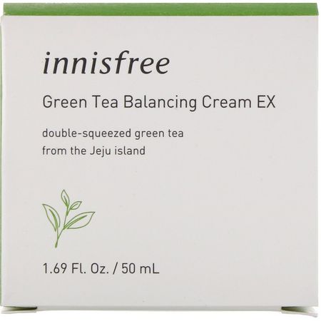 Innisfree, Green Tea Balancing Cream EX, 1.69 oz (50 ml):الشاي الأخضر للعناية بالبشرة, مرطبات K-جمال