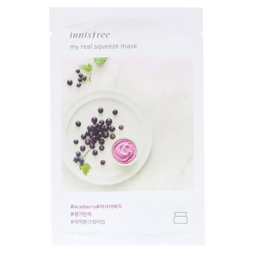 Innisfree, My Real Squeeze Mask, Acai Berry, 1 Sheet فوائد