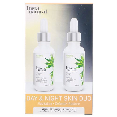 InstaNatural, Day & Night Skin Duo, Age Defying Serum Kit, 2 Bottles, 1 oz (30 ml) Each فوائد