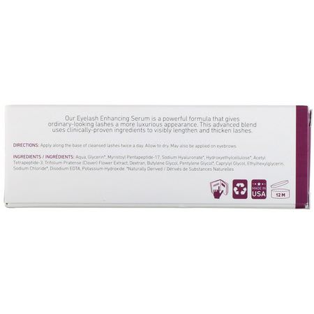InstaNatural, Eyelash Enhancing Serum, 0.35 fl oz (10 ml):الببتيدات, الأمصال