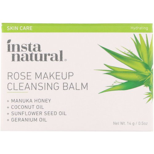 InstaNatural, Rose Makeup Cleansing Balm, Hydrating, 0.5 oz (14 g) فوائد