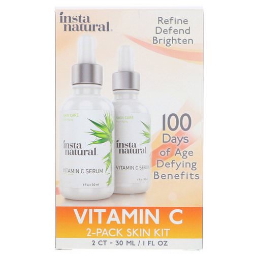InstaNatural, Vitamin C Serum 2-Pack Skin Kit, 2 Pack, 1 fl. oz (30 ml) Each فوائد