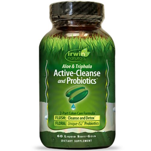 Irwin Naturals, Aloe & Triphala Active-Cleanse and Probiotics, 60 Liquid Soft-Gels فوائد