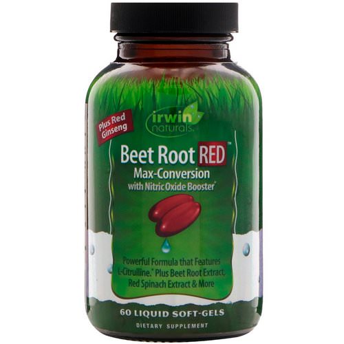 Irwin Naturals, Beet Root RED, Max-Conversion with Nitric Oxide Booster, 60 Liquid Soft-Gels فوائد