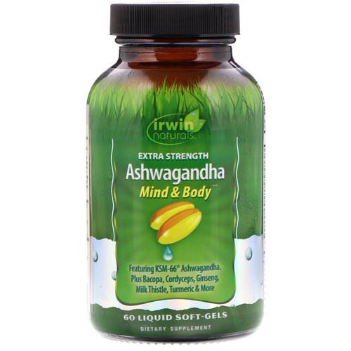Irwin Naturals, Extra Strength Ashwagandha, 60 Liquid Soft-Gels فوائد
