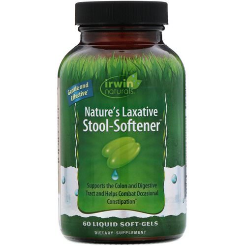 Irwin Naturals, Nature's Laxative Stool-Softener, 60 Liquid Soft-Gels فوائد