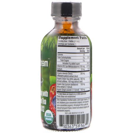 Irwin Naturals, Organic, Energy Stream, Mixed Berry Flavor, 2 fl oz (59 ml):العشبية, المعالجة المثلية