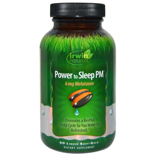 Irwin Naturals, Power to Sleep PM, 6 mg Melatonin, 60 Liquid Soft-Gels فوائد