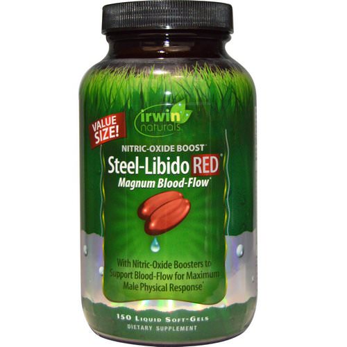 Irwin Naturals, Steel-Libido Red, Magnum Blood-Flow, 150 Liquid Soft-Gels فوائد