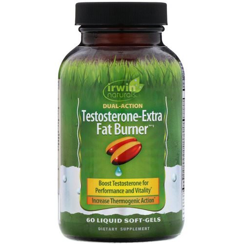 Irwin Naturals, Testosterone-Extra Fat Burner, 60 Liquid Soft-Gels فوائد