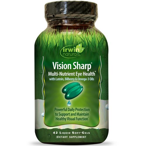 Irwin Naturals, Vision Sharp, Multi-Nutrient Eye Health, 42 Liquid Soft-Gels فوائد