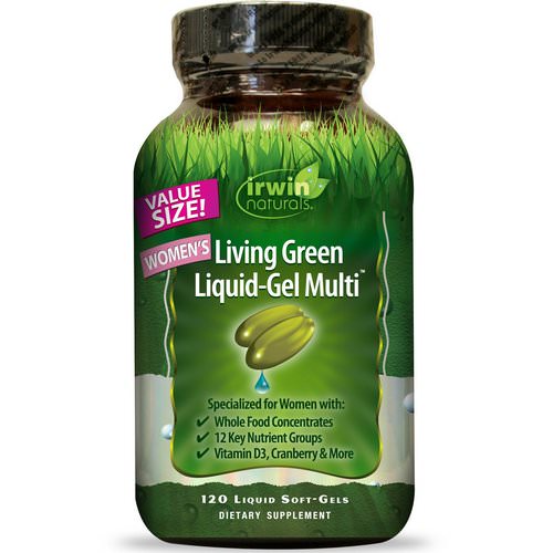 Irwin Naturals, Women's Living Green Liquid-Gel Multi, 120 Liquid Soft-Gels فوائد