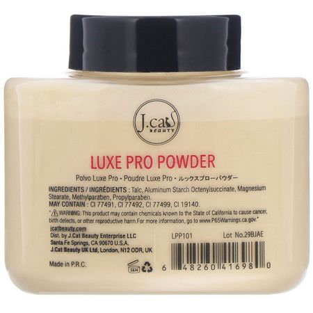 J.Cat Beauty, Luxe Pro Powder, LPP101 Banana, 1.5 oz (42 g):رذاذ الإعداد, المسح,ق