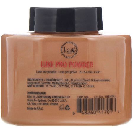 J.Cat Beauty, Luxe Pro Powder, LPP104 Chestnut, 1.5 oz (42 g):رذاذ الإعداد, المسح,ق