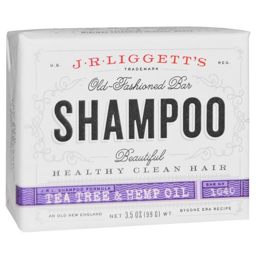J.R. Liggett's, Old Fashioned Bar Shampoo, Tea Tree & Hemp Oil, 3.5 oz (99 g) فوائد