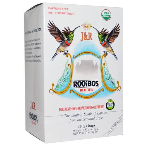 J&R Port Trading Co, Pure Rooibos Red Tea, Caffeine Free, 40 Tea Bags, 3.53 oz (100 g) فوائد