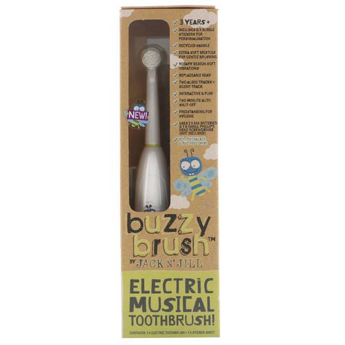 Jack n' Jill, Buzzy Brush, Electric Musical Toothbrush, 1 Electric Toothbrush + 1 Sticker Sheet فوائد