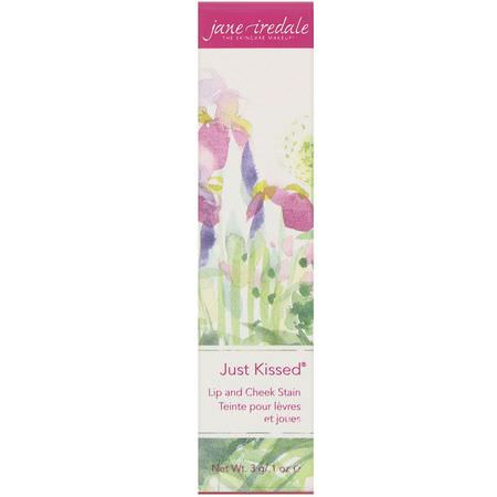 Jane Iredale, Just Kissed, Lip And Cheek Stain, Forever Pink, .1 oz (3 g):Blush, وجه
