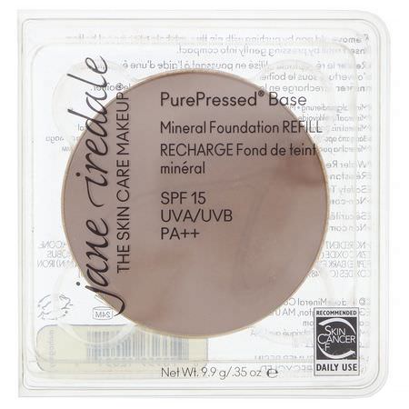 Jane Iredale, PurePressed Base, Mineral Foundation Refill, SPF 15 PA++, Mahogany, 0.35 oz (9.9 g):Foundation, وجه