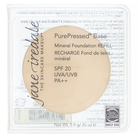 Jane Iredale, PurePressed Base, Mineral Foundation Refill, SPF 20 PA++, Bisque, 0.35 oz (9.9 g):Foundation, وجه