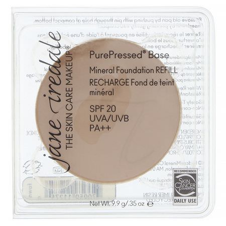 Jane Iredale, PurePressed Base, Mineral Foundation Refill, SPF 20 PA++, Fawn, 0.35 oz (9.9 g):Foundation, وجه