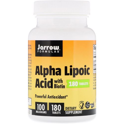 Jarrow Formulas, Alpha Lipoic Acid, with Biotin, 100 mg, 180 Tablets فوائد