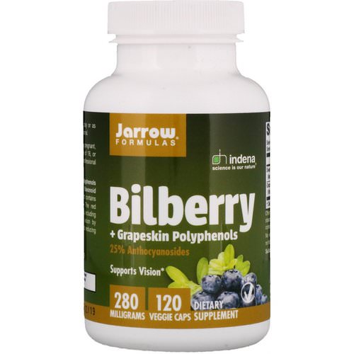 Jarrow Formulas, Bilberry + Grapeskin Polyphenols, 280 mg, 120 Veggie Caps فوائد