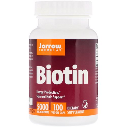 Jarrow Formulas, Biotin, 5,000 mcg, 100 Veggie Capsules فوائد