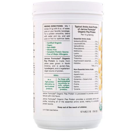 Jarrow Formulas Pea Protein - بر,تين البازلاء, البر,تين النباتي, التغذية الرياضية