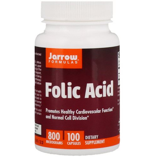 Jarrow Formulas, Folic Acid, 800 mcg, 100 Capsules فوائد