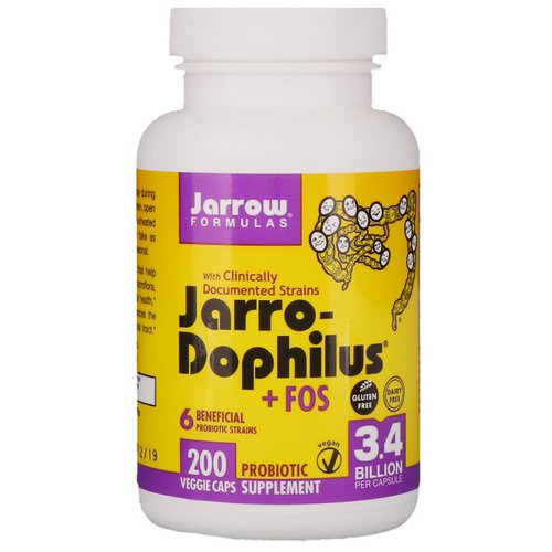 Jarrow Formulas, Jarro-Dophilus + FOS, 3.4 Billion, 200 Capsules (Ice) فوائد