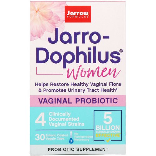 Jarrow Formulas, Jarro-Dophilus, Vaginal Probiotic, Women, 5 Billion, 30 Enteric Coated Veggie Caps فوائد