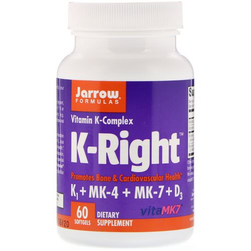 Jarrow Formulas, K-Right, Vitamin K Complex, 60 Softgels فوائد