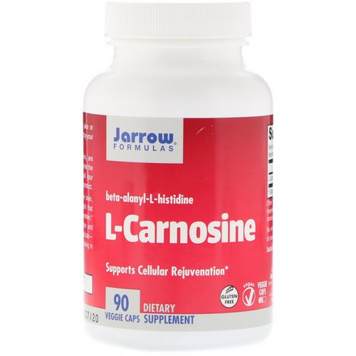 Jarrow Formulas, L-Carnosine, Beta-Alanyl-L-Histidine, 90 Veggie Caps فوائد
