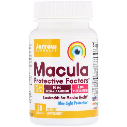 Jarrow Formulas, Macula Protective Factors, 30 Softgels فوائد