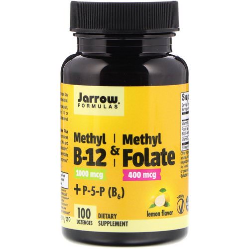 Jarrow Formulas, Methyl B-12 & Methyl Folate, Lemon Flavor, 1000 mcg / 400 mcg, 100 Lozenges فوائد
