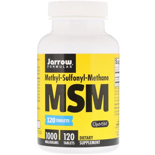 Jarrow Formulas, MSM, Methyl-Sulfonyl-Methane, 1,000 mg, 120 Tablets فوائد