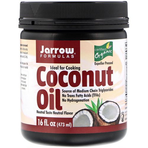 Jarrow Formulas, Organic Coconut Oil, Expeller Pressed, 16 fl oz (473 g) فوائد
