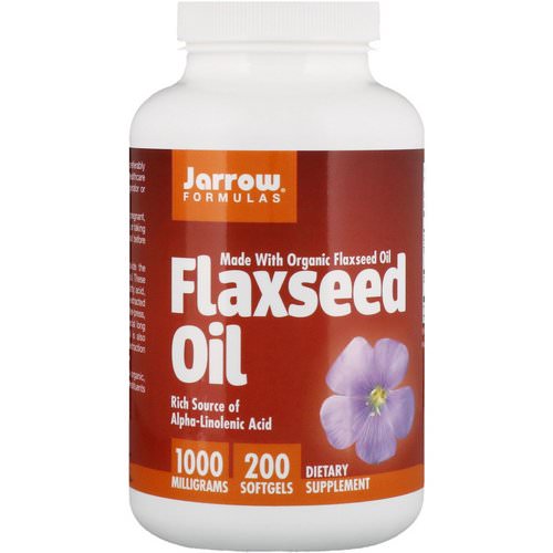 Jarrow Formulas, Organic, Flaxseed Oil, 1,000 mg, 200 Softgels فوائد