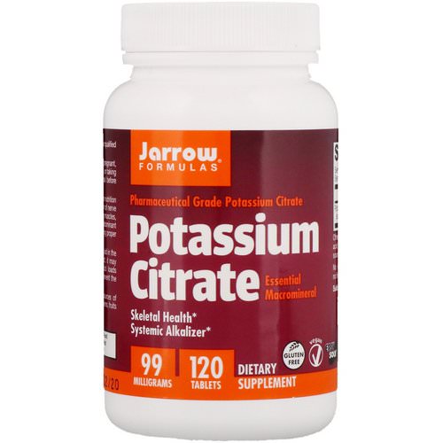 Jarrow Formulas, Potassium Citrate, Skeletal Health, 99 mg, 120 Tablets فوائد
