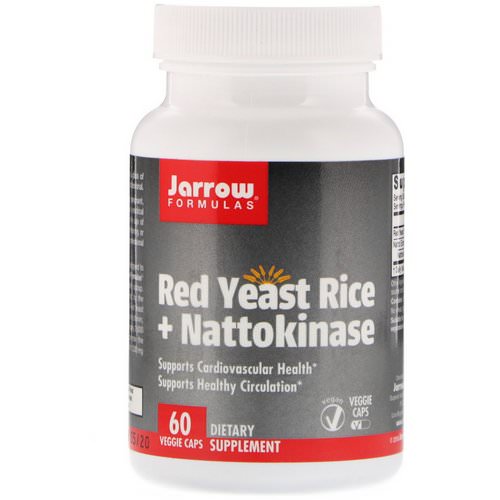 Jarrow Formulas, Red Yeast Rice + Nattokinase, 60 Veggie Caps فوائد