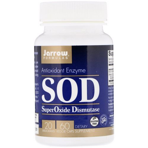 Jarrow Formulas, SuperOxide Dismutase (SOD), 20 mg, 60 Veggie Caps فوائد