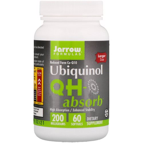 Jarrow Formulas, Ubiquinol, QH-Absorb, 200 mg, 60 Softgels فوائد
