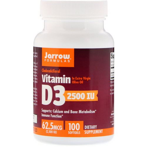 Jarrow Formulas, Vitamin D3, Cholecalciferol, 2,500 IU, 100 Softgels فوائد