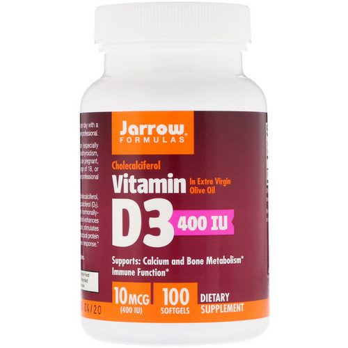 Jarrow Formulas, Vitamin D3, Cholecalciferol, 400 IU, 100 Softgels فوائد