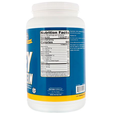 Jarrow Formulas, Whey Protein, Unflavored, 2 lbs (908 g):بر,تين مصل اللبن, التغذية الرياضية