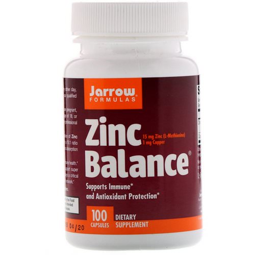 Jarrow Formulas, Zinc Balance, 100 Capsules فوائد
