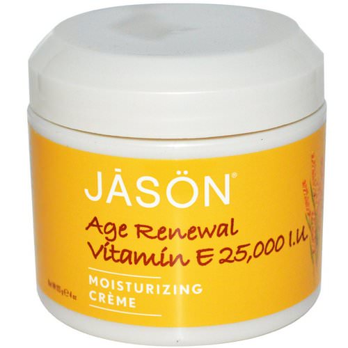 Jason Natural, Age Renewal Vitamin E, Moisturizing Creme, 25,000 IU, 4 oz (113 g) فوائد